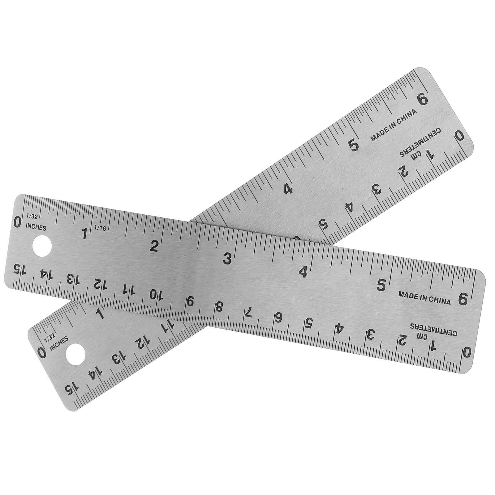 STOBOK Stainless Steel Metal Ruler: 2PCS Metal Ruler with Cork Backing Non- Rulers with Inch and Centimeters Metric