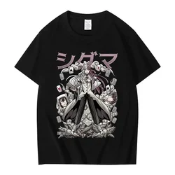 BUNGOU-男性と女性のためのファッショナブルな漫画のグラフィックTシャツ,半袖のカジュアルな綿の服,特大,原宿,オカリソウ,理想的なお守り