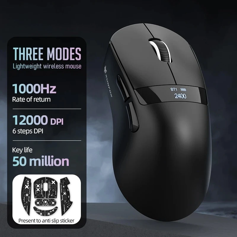 H9 lightweight Mouse PAW3311 Wireless Bluetooth Tri Mode Gaming Laptop Mouse With Charging Dock And Screen Display