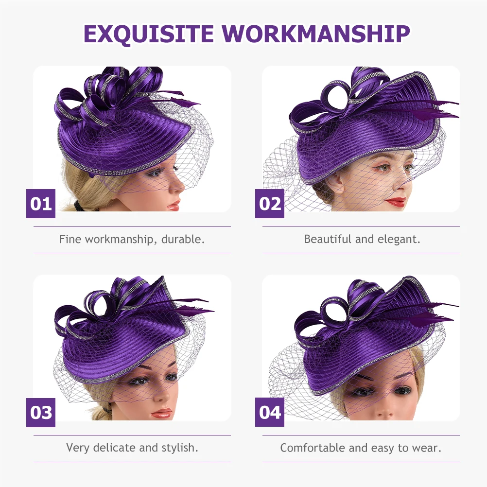 

Mesh Yarn Fascinator Hat Vintage Bridal Headpiece For Wedding Tea Party Cocktail 1920S Church Carnival Womens Dress Hats