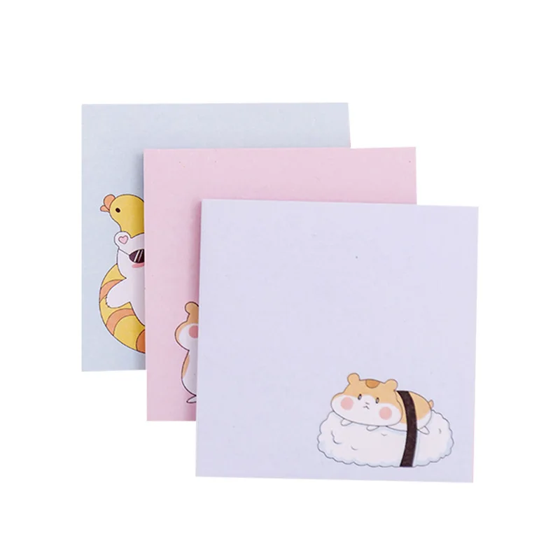 Cute Cartoon Hamster Sticky Note, Aluno Message Note Pad, Sala de aula Note Paper, Papelaria Kawaii Sticky Notes Memo Pad