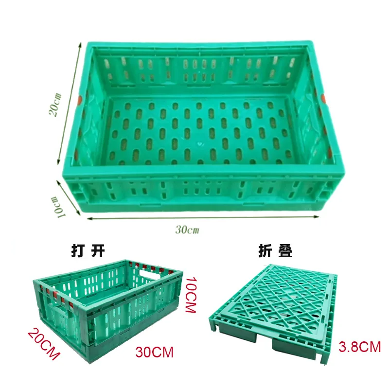 

Folding Storage Box Collapsible Kitchen Container Plastic Fruit Vegetable Basket Breathable Mesh Large Capacity Foldable Baskets