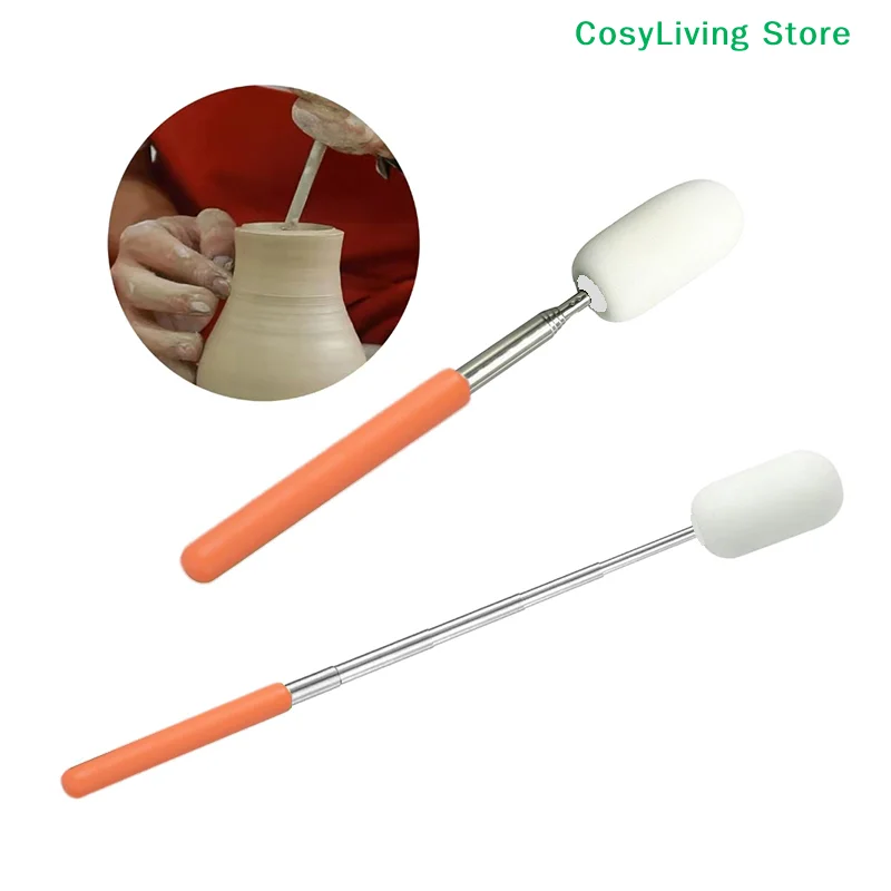 

DIY Ceramic Throwing Stick Pottery Trimming Tools Pottery Absorbent Sponge Telescoping Stick Pottery Sculpture Sponge Holder