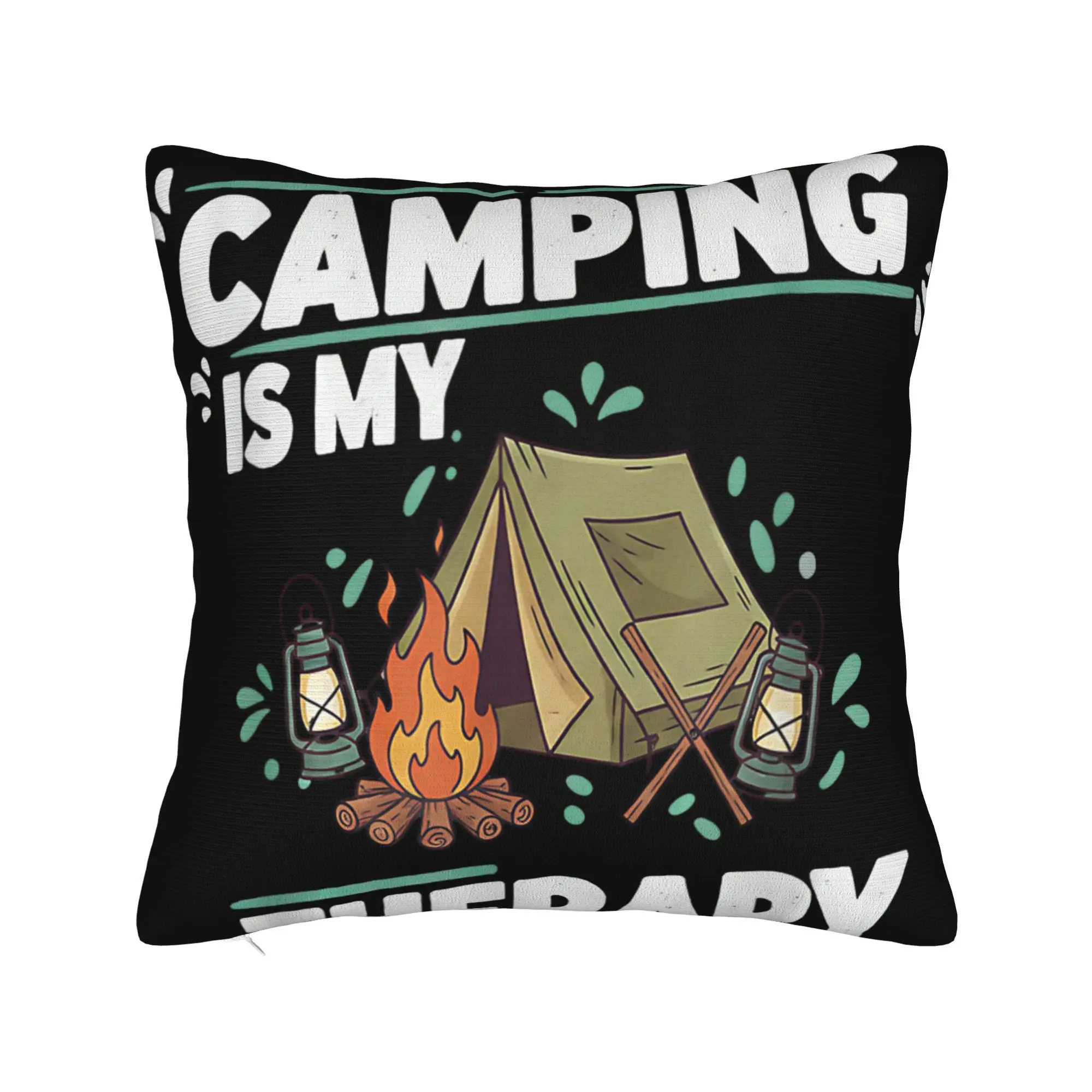 Camping is My Therapy Pillowcases  Fashion Pillow Case For Living Room Bed Chair Square Pillow Cover