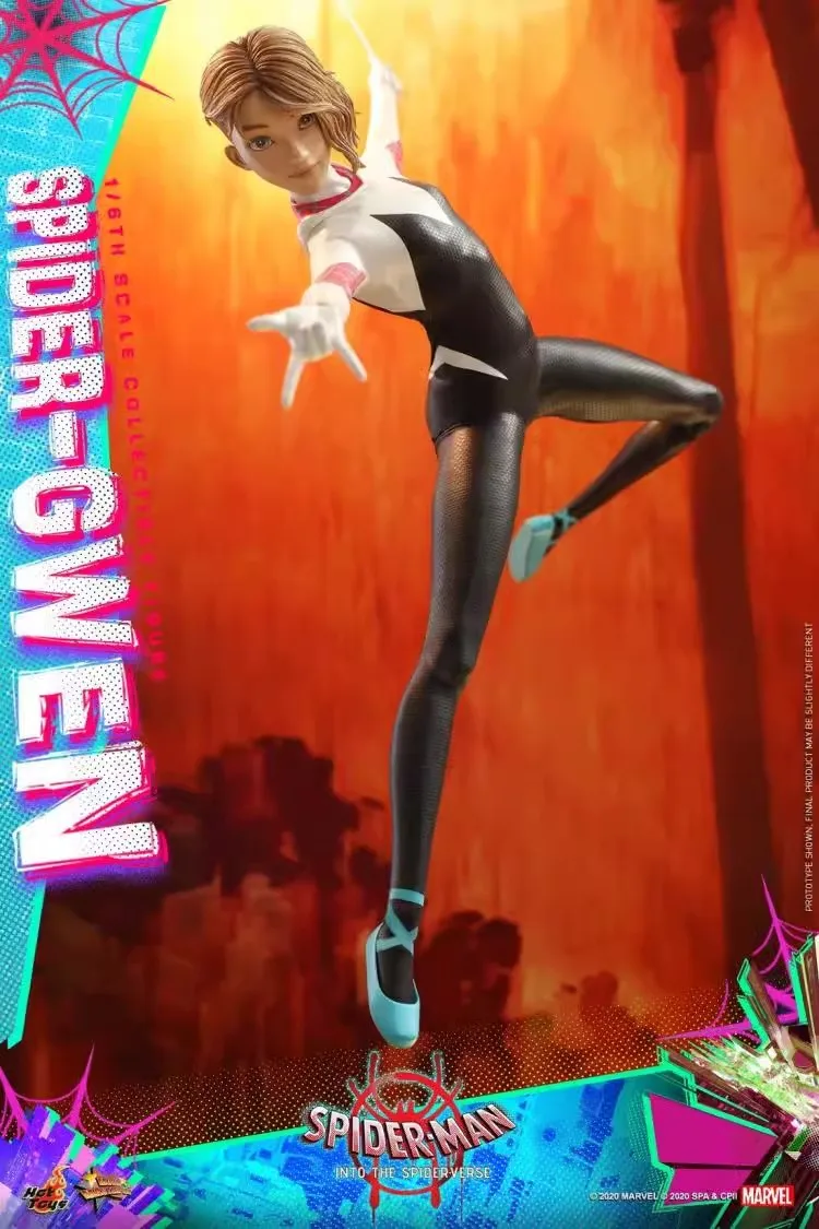 Original Hot Toys Spider Gwen Figure 1/6 Spider-Man：Into the Spider-Verse Figurine Gwen Stacy HT MMS576 Statue Toy Birthday Gift