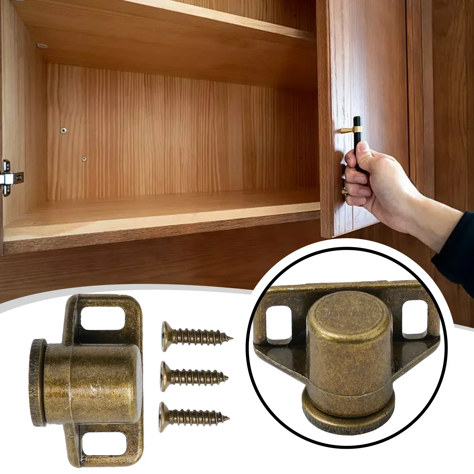 Ensure the Safety and Security of Your Furniture Doors with this Zinc Alloy Magnetic Catch Latch Includes 3 Screws
