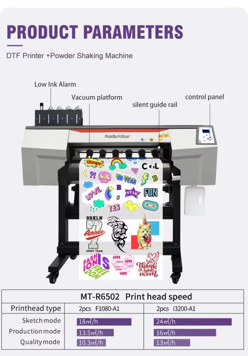 2025 Hot Universal 70cm Dtf T-shirt Printer Melt Powder Heat Press Prining Machine a Set of Thermal Transfer Equipment