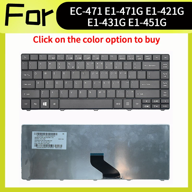 

US Replace Keyboard For Aspire EC-471 EC-471G E1-471 E1-471G E1-421 E1-421G E1-431 E1-431G E1-451 E1-451G