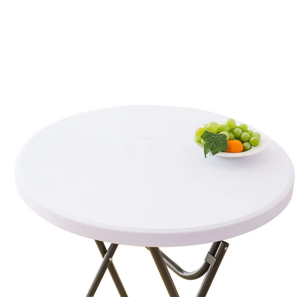 Easy To Clean Milk Silk Elastic Table Cover Round Solid Color Dining Tablecloth Waterproof Table Mat Table Decorations