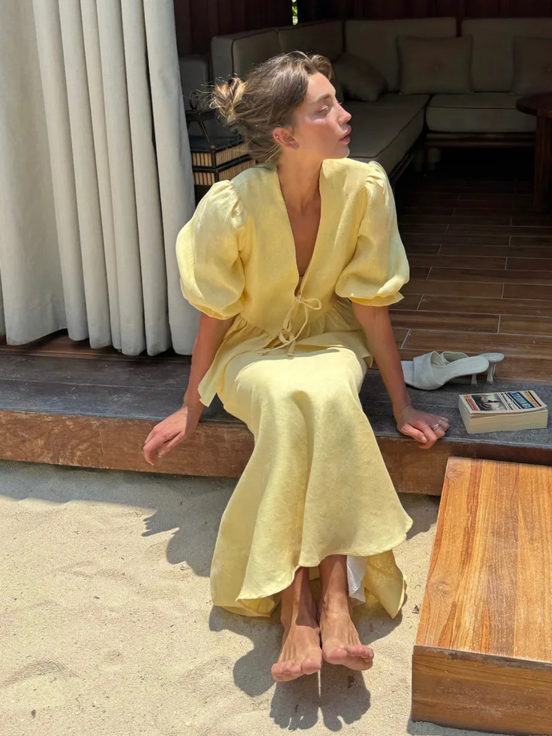 Élégant pur coton à lacets t-shirt jupe ensemble assorti femmes 2025 nouveau à volants manches bouffantes hauts une ligne jupe dames tenue décontractée