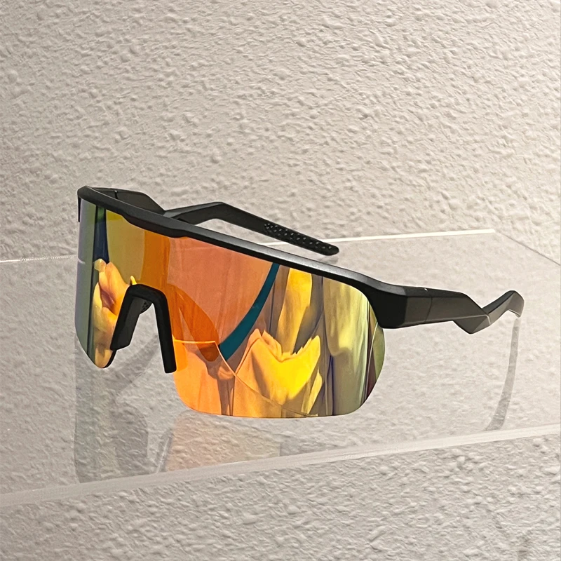 KAMMPT Halbrandlose Sportsonnenbrille für Männer, Beschichtete Outdoor-Fahrradbrille für Frauen, Neues Trendiges Design, Einfache Verspiegelte Schutzgläser