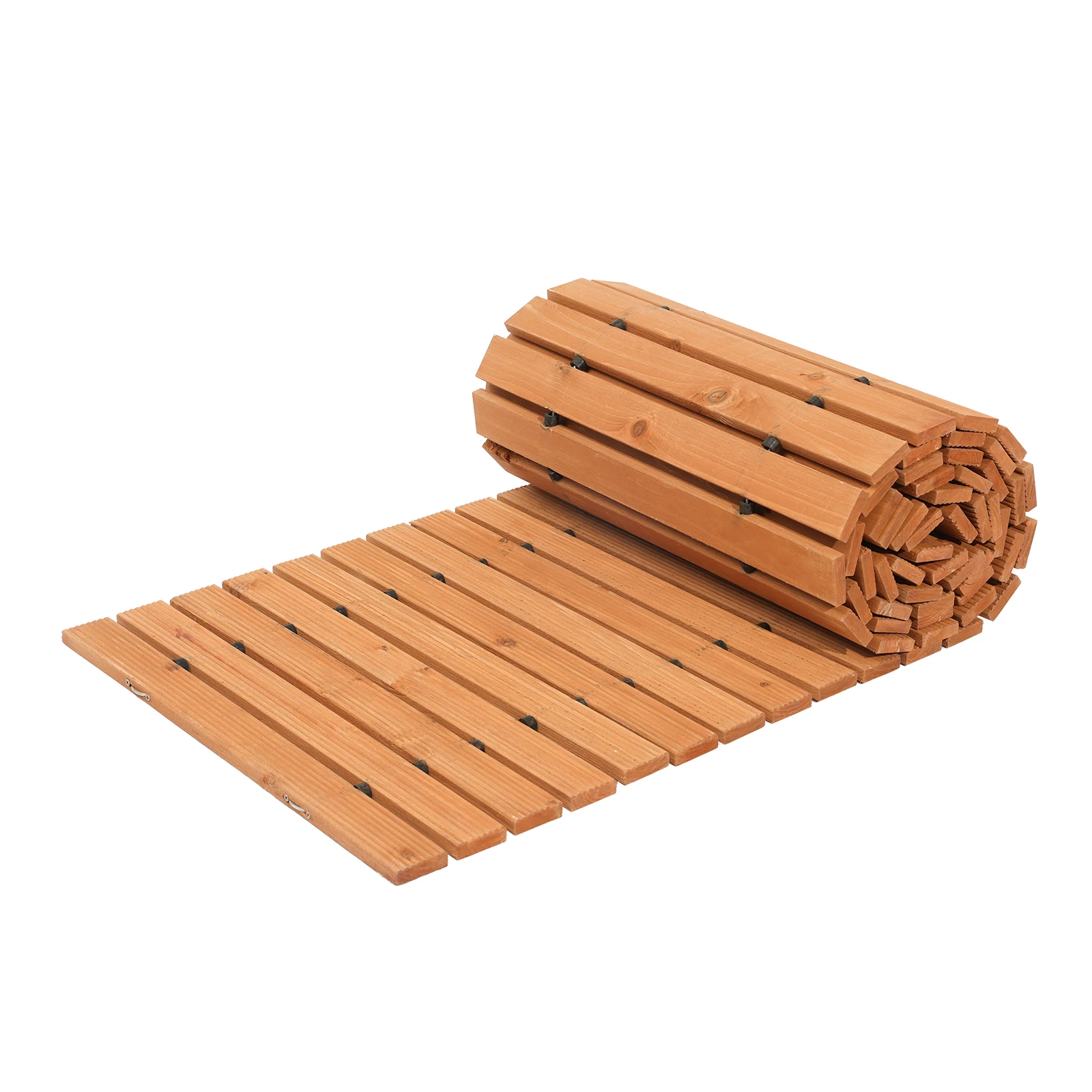 VEVOR Wooden Garden Pathway Non-Slip Roll Out Cedar Walkway Path with Wire Rope Connection Garden Paver for Backyard