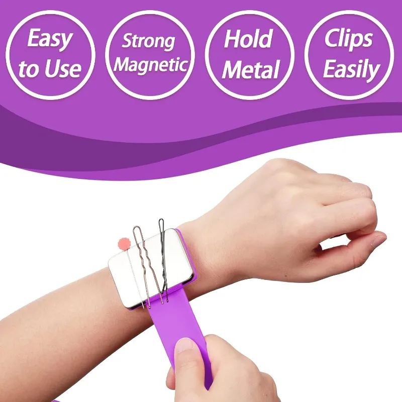 Paelai agneic سيليكون ris Srap تجديل الشعر ools agneic risband Seing Pincushion 2 Ra ail Cob، 2 قطعة H