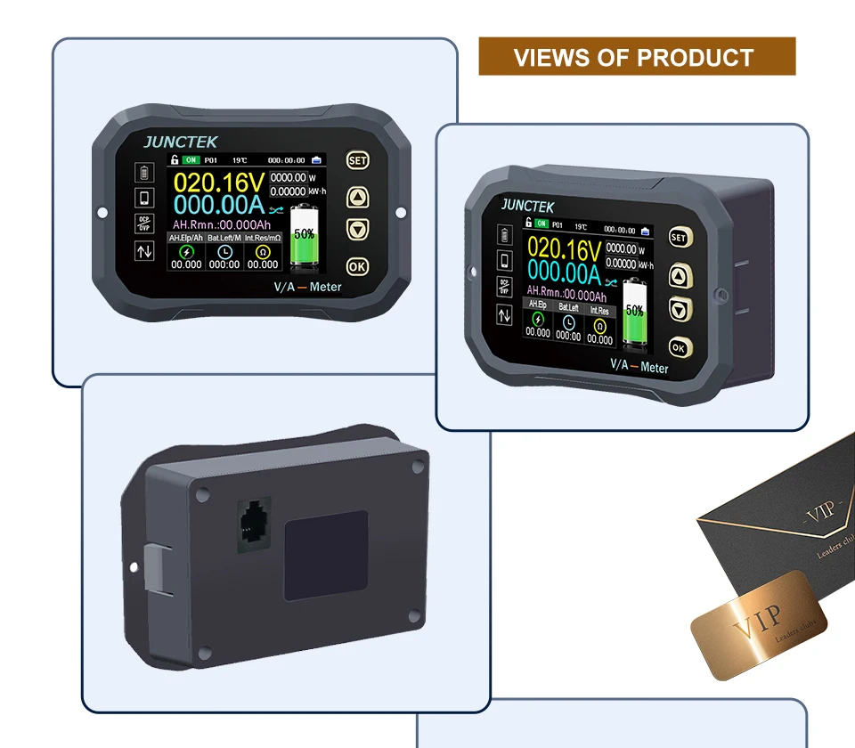 KG-F 120V 600A Coulomb Meter Voltage Current Power Battery Charging Discharging Monitor Tester LCD  Bluetooth APP Phone Control