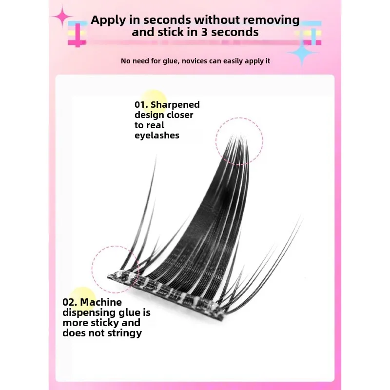 いたずらなウィザードのつけまつげ,接着剤のない,厚いボリューム,自然な悪魔,セグメント化されたシミュレーション,怠惰な人々
