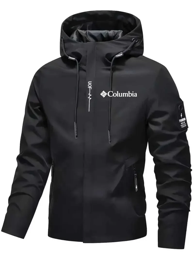 

Men's outdoor casual waterproof raincoat - lightweight cycling jacket - hooded street-style hiking windproof jacket