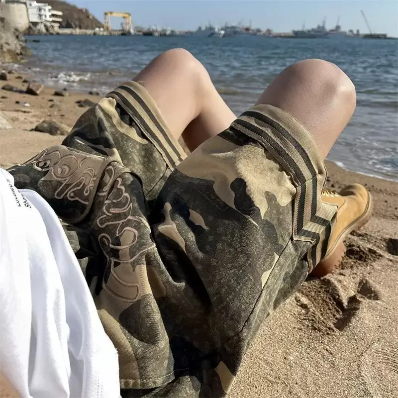

Camo Shorts Men's Summer New American Climbing Loose Casual Cargo Pants