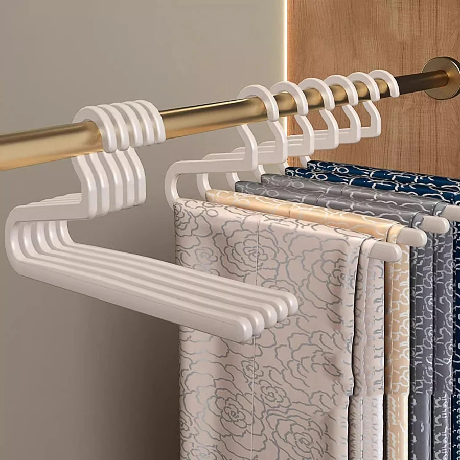 5PC Goose Type Clothes Pants Rack Hanging Household Non-slip Z Type Multi Layer Hangers Special Storage Clothes Hanging No Trace