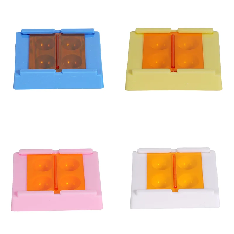 4 Slots Dental Resin Shade Light Box Mix Composite Hood Case Protector Veneer Storage Box Denture Teeth Patch Organizer Tools