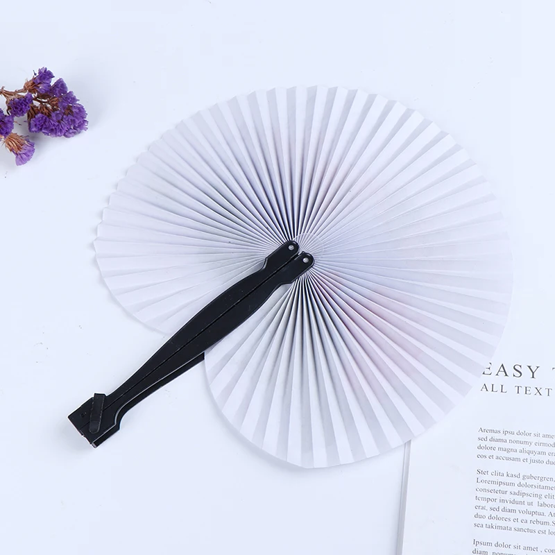 1PC Chinese Style Mini Summer Hand-held Small Round Paper Fan Flower And Bird Landscape Painting Folding Fan Decorative Gift