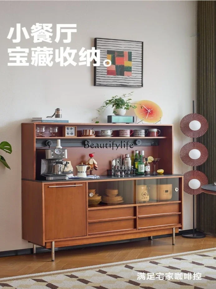 LXSolid wood antique side cabinet retro style locker integrated against the wallSSS