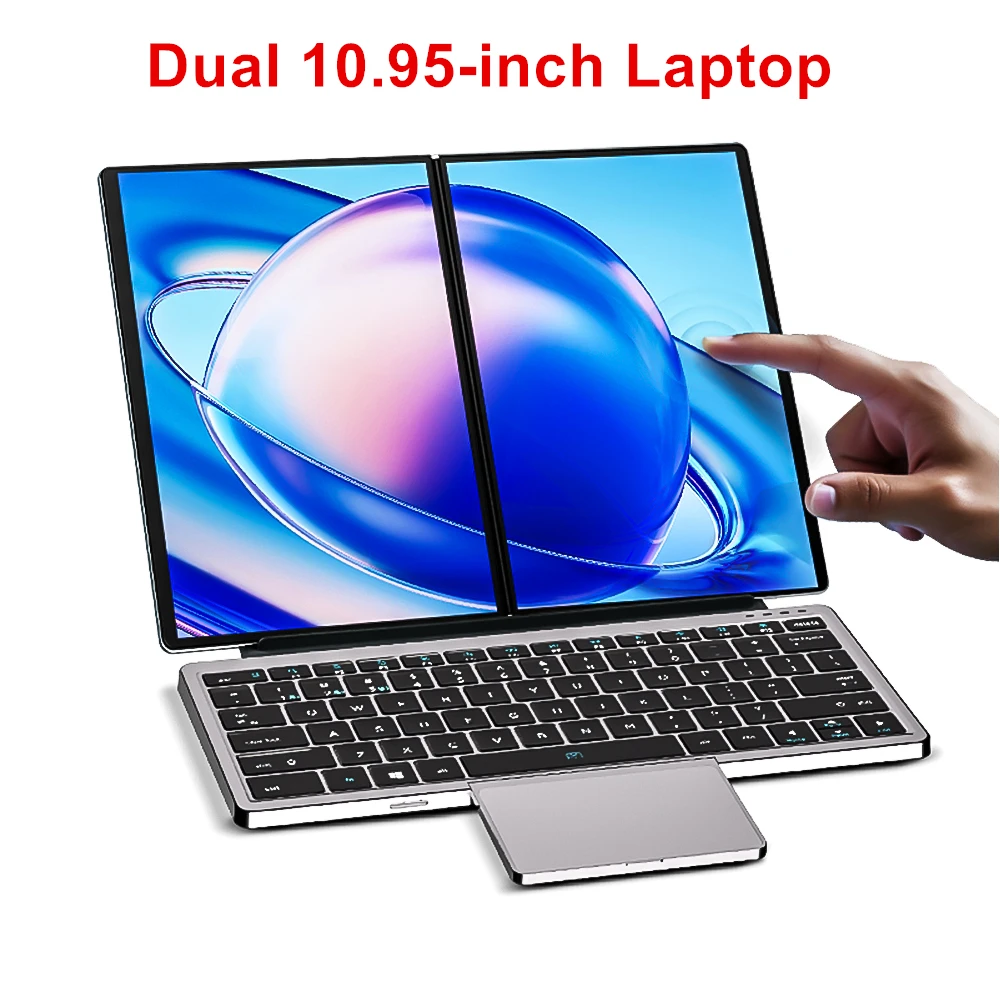 Topton 2 Screen Laptop Intel i3 1215U N100 Dual 10.95inch IPS Touch Screen Windows 11 Office Computer Tablet PC Notebook WiFi6