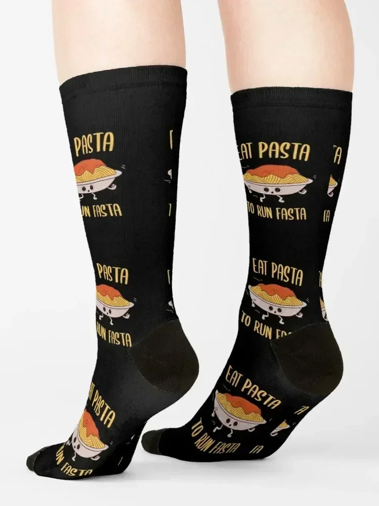 Pasta - Eat Pasta to run fasta Socks kawaii cotton Climbing moving stockings Socks Men's Women's
