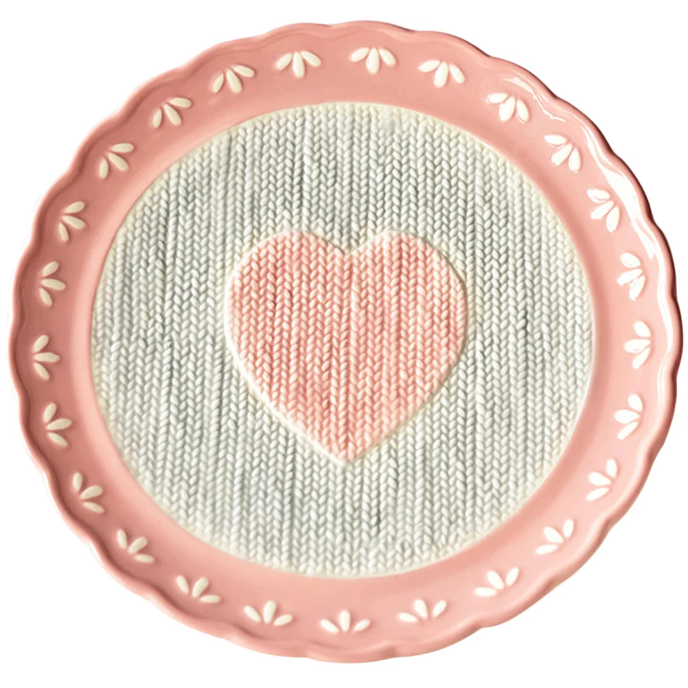 

Керамическая тарелка ко Дню святого Валентина, дизайн сердца, многофункциональный поднос для десерта, устойчивая основа для свадьбы, дня рождения