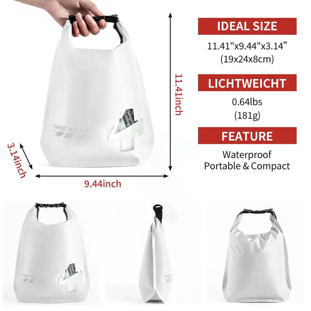 IDrybag مقاوم للماء الإسعافات الأولية قارب حقيبة جافة التخييم التجديف السفر مكتب اللوازم الطبية الإسعافات الأولية حقيبة محمولة #6