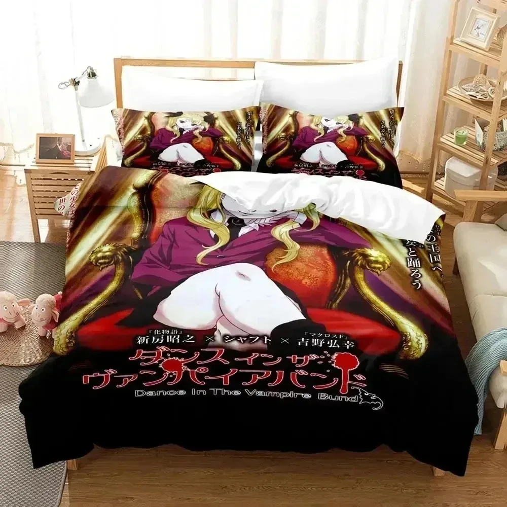 Anime Dance In The Vampire Bund Bedding Set Bedroom Soft Modern Bedspreads Comefortable Duvet Cover Quilt Cover And Pillowcase