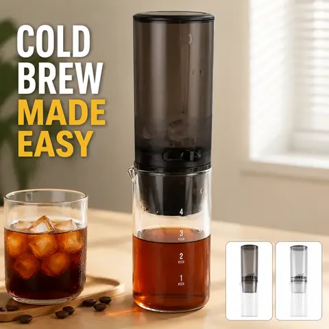 Ice Cold Drip Coffee Maker Glass Carafe Cold Brew Tea Maker Adjustable Dripper Slow Drip Dutch Coffee Pot Household Drinkware