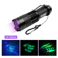 ILURE UV Flashlight LED Ultraviolet Torch Zoomable Mini Ultra Violet Lights 395nm fishing lure squid jigs Fill Light Tools
