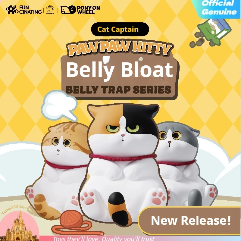 

Коллекционная фигурка Fun Cinating x Pony on Wheel Blind Box PawPaw Kitty Belly Trap Series, декор для стола, подарок для девочки, случайный стиль