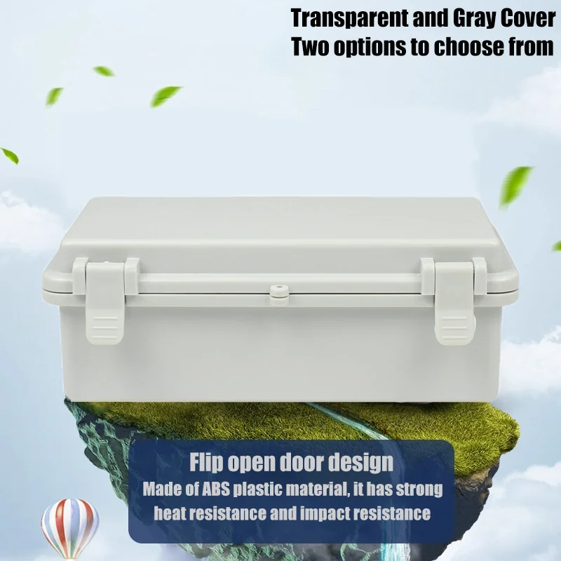 IP66 Outdoor Electronic Box Instrument Hinge Case Gray/Transparent Cover Enclosure ABS Plastic Waterproof Juction Box