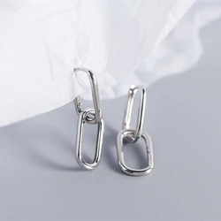 925 Sterling Silver Long Zircon Ear Buckle Fashion Simple Style Women Earrings Birthday Party Gift Fine Jewelry