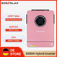 ECGSOLAX 3KW Solar Hybrid Inverter 24V 230Vac With MPPT 80A Charging Controller Off-grid Hybrid Solar Inverter Max PV 450VDC