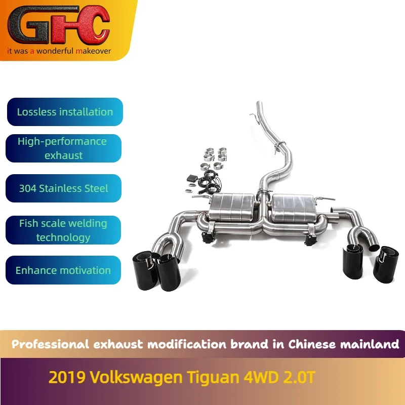 Applicable to the 2019 Volkswagen Tiguan 4WD 2.0T SUS304 High-performance Mid Rear Catback Valvetronic Exhaust Pipe