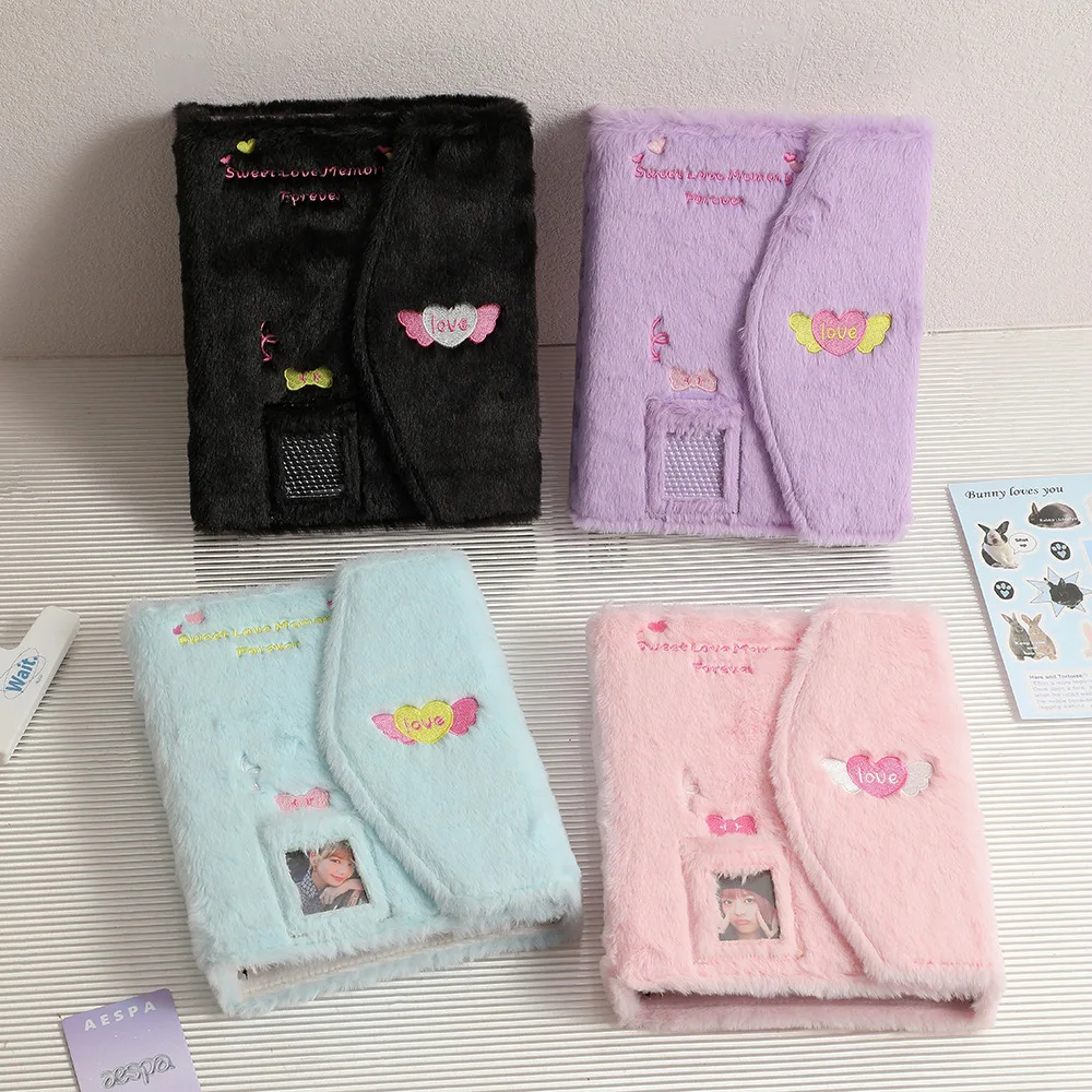 INS Koreanischer Stil Mode A5 Cartoon Schmetterling Plüsch-Fotoalbum Niedliches Mädchen-Idol 3-Zoll Polaroid Aufbewahrungskartenhalter Studentengeschenke