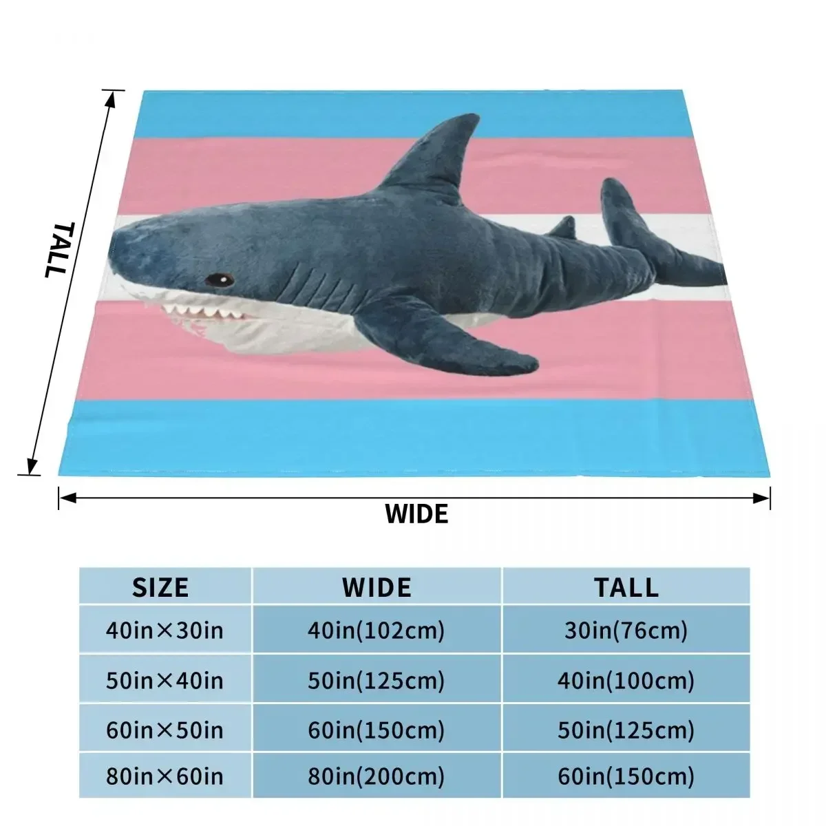 

Blahaj Shark Trans Flag Wurf decke weiche Plaid Sofas Stepp decke haarige Decke