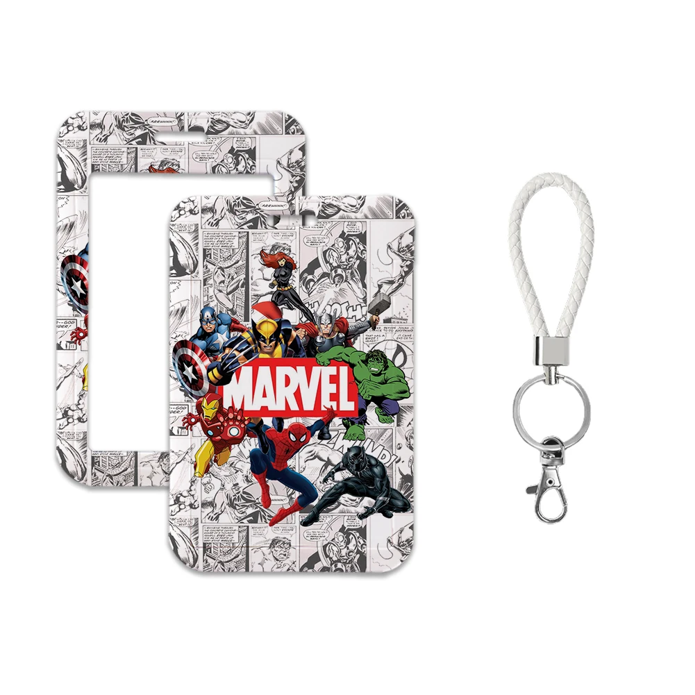 Disney Marvel ID Card Holder Lanyard Keychain Business Badge Holders Neck Strap Student Card Case Cute Cartoon Kids Cards Cover