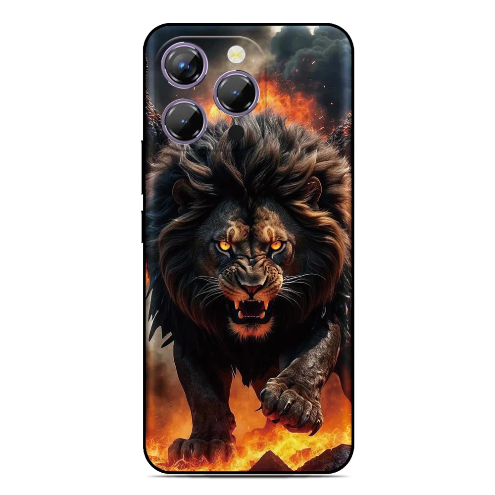 샤오미 14T 포코 C85 C65 X6 M7 C40 C71 F4 M4 레드미 15 15C 13C 12C 10C 4G A5 노트 13 프로 5G 폰 케이스용 라이온 로어 커버