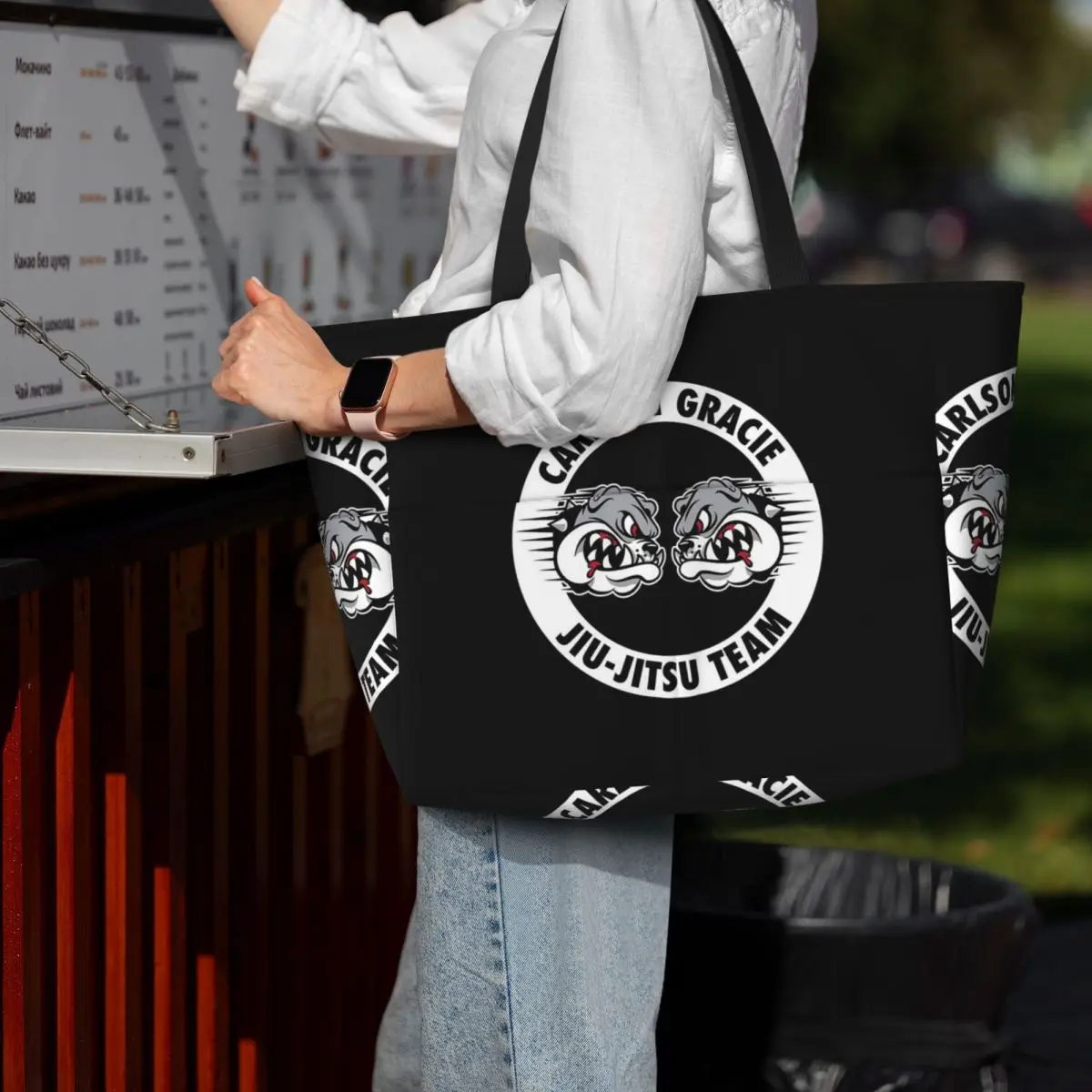 Carlson Gracie Jiu-Jitsu Team Beach Tote Bag Sport Gym Yoga Duffle Large Tote Bag Women Travel Bag Fitness bag