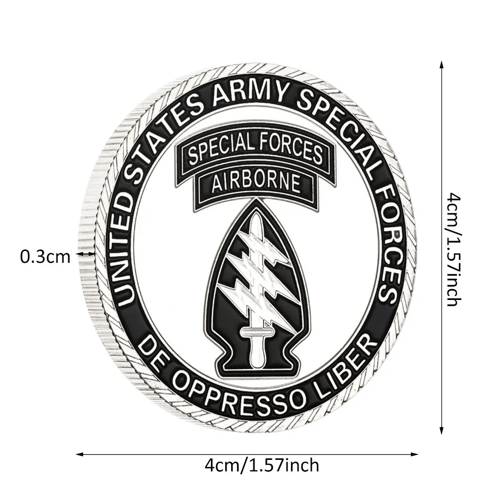عملة قابلة للجمع مطلية بالفضة على شكل قوة خاصة للجيش الأمريكي مجموعة المشجعين العسكريين هدية تذكارية لتزيين المنزل