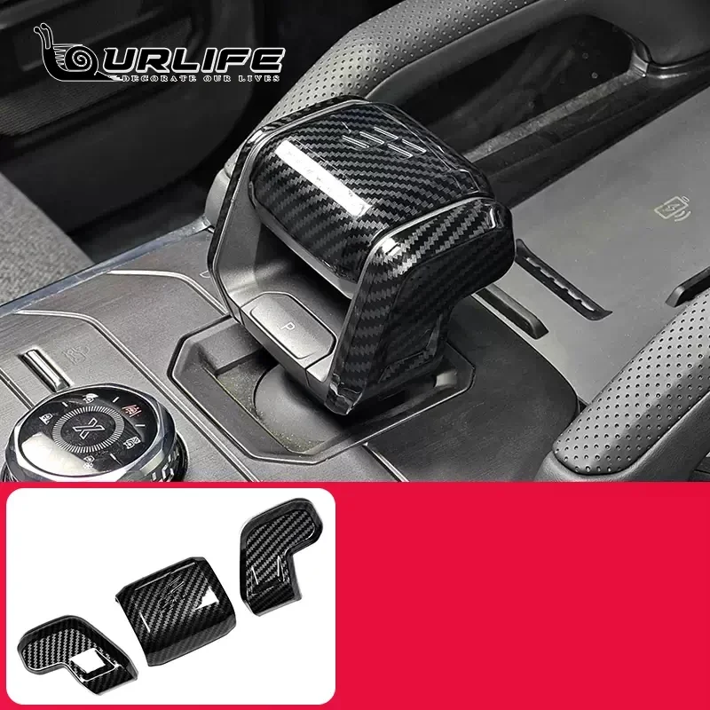 For Chery Jetour T2 2023 2024 2025 Accessories For Automotive Carbon Fiber Shift Lever Cover Carbon Fiber Shift Head Sticker