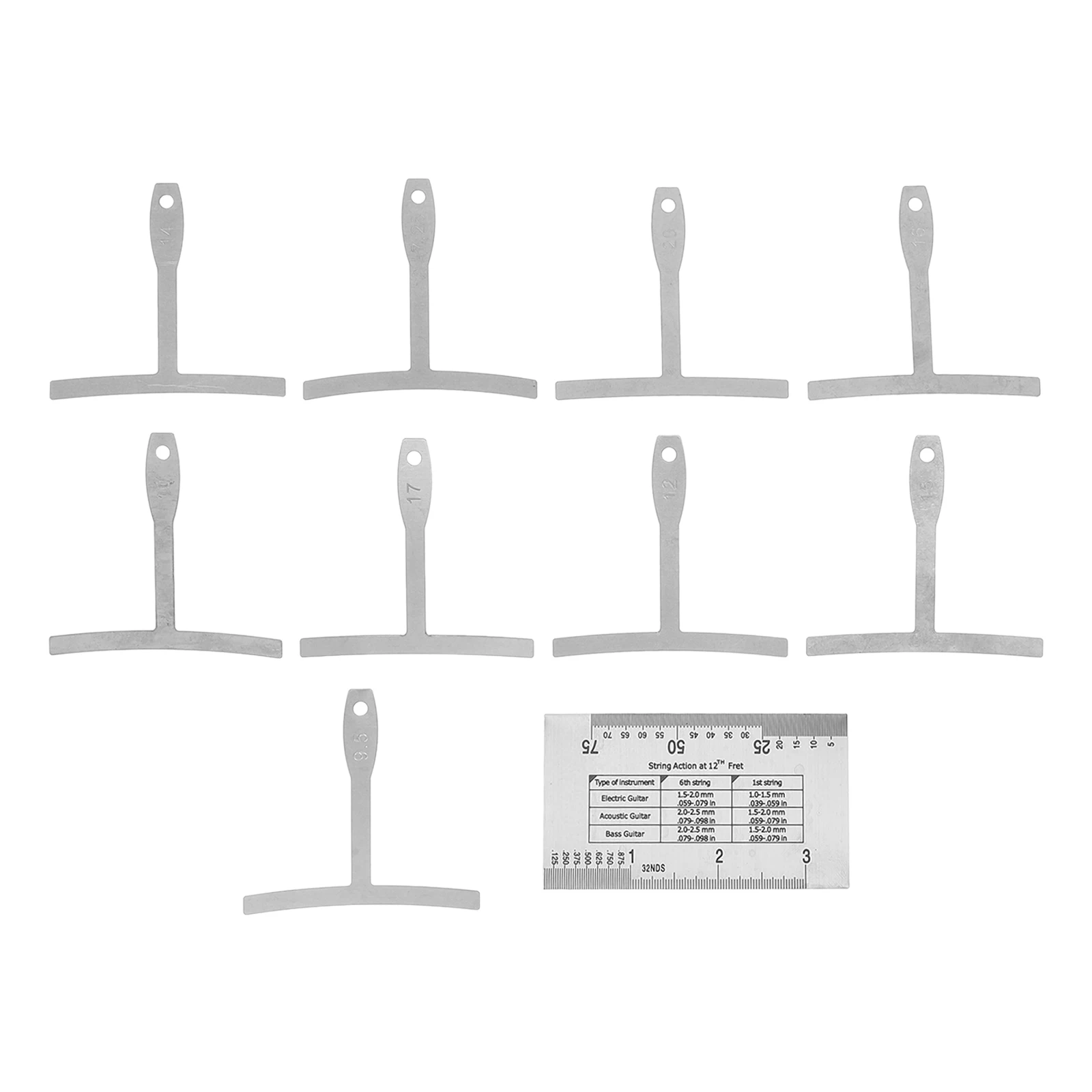 

Curve Ruler Set Guitar Fret Radius Gauge Luthier Tool Understring Action Measurement