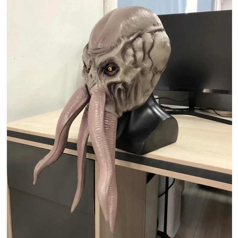 Baldur's Gate 3 Flayer Squiddy Mask Cosplay Animal Octopuses Monster Latex Helmet Halloween Party Costume Props