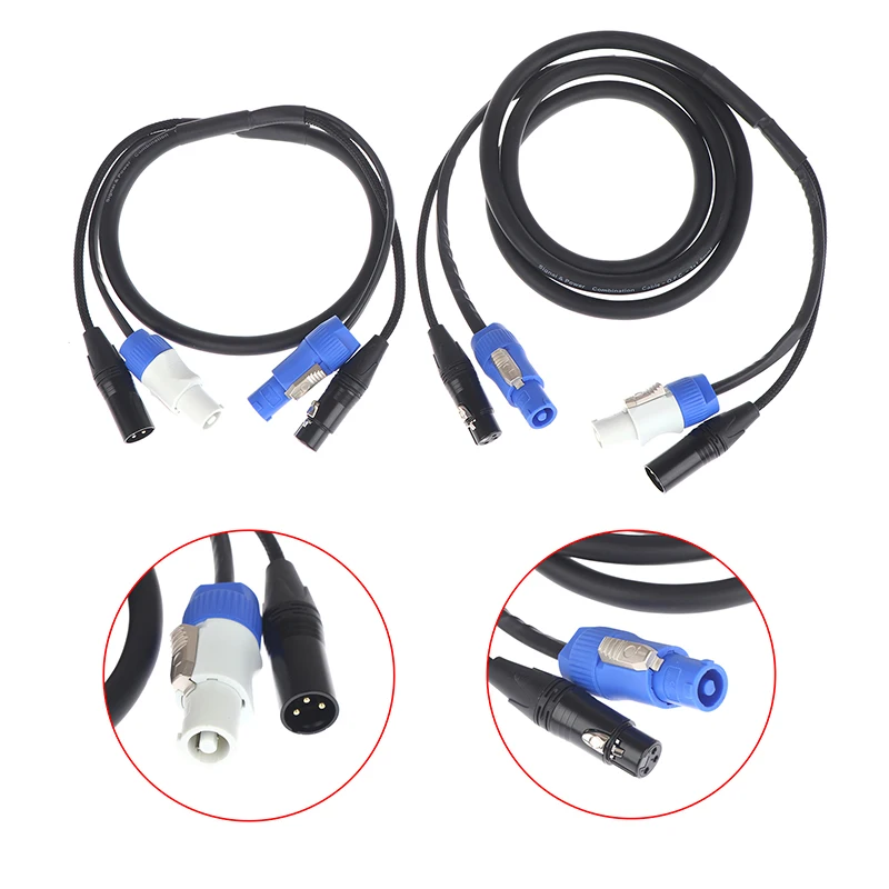 

Комбинированный соединительный кабель Powercon DMX512 длиной 1/2 метра, 3-контактный комбинированный кабель XLR и Power Con для освещения сцепления