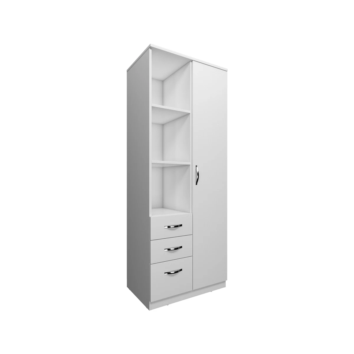 al-Cheaper Price White Color Factory Supply Top Selling Modern High Quality White Solid Wooden Frame Storage Wardrobe