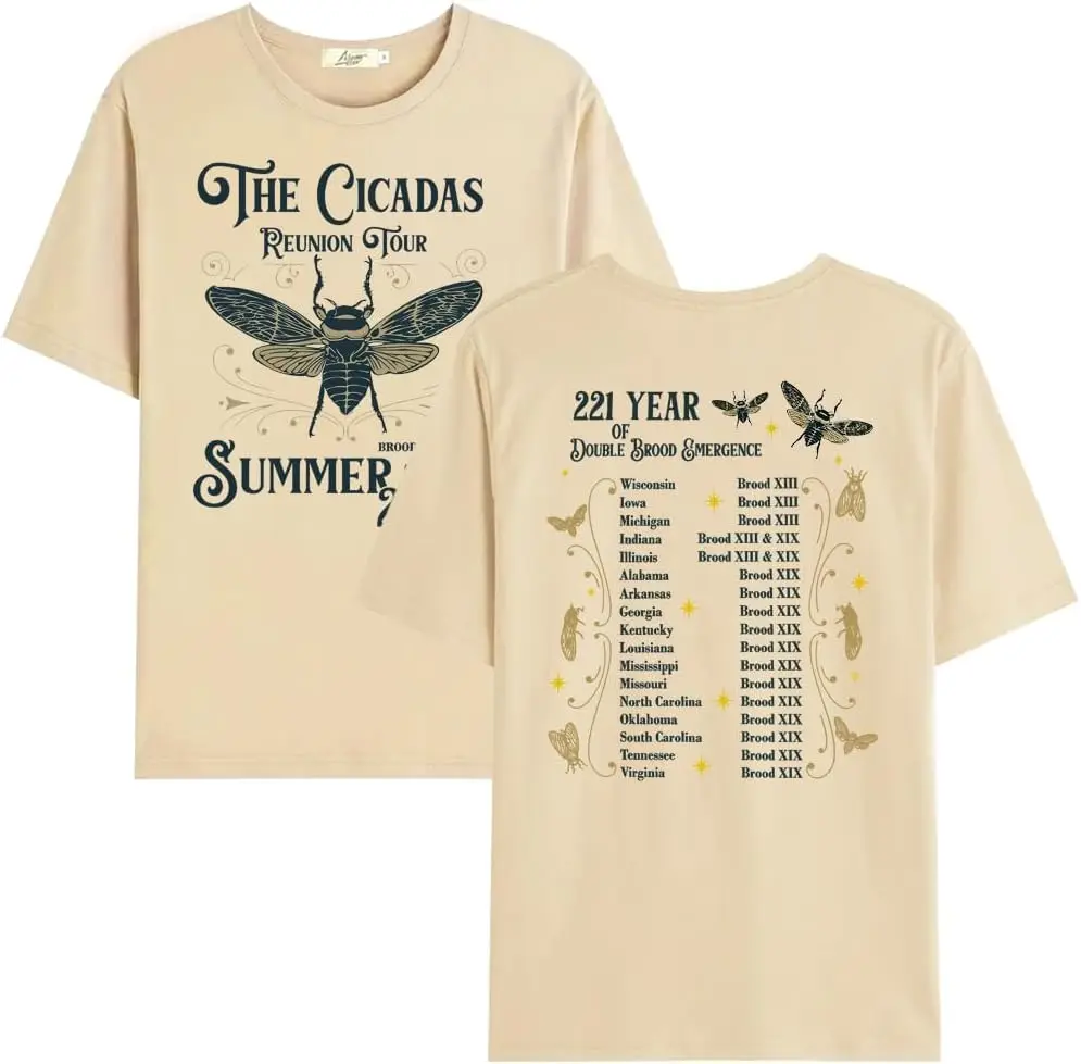 The Cicadas Reunion Tour Summer 2024 T-Shirt, The Cicadas Reunion Tour Summer 2024 Shirt Cicada Tee Shirt New Fashion Top Tees