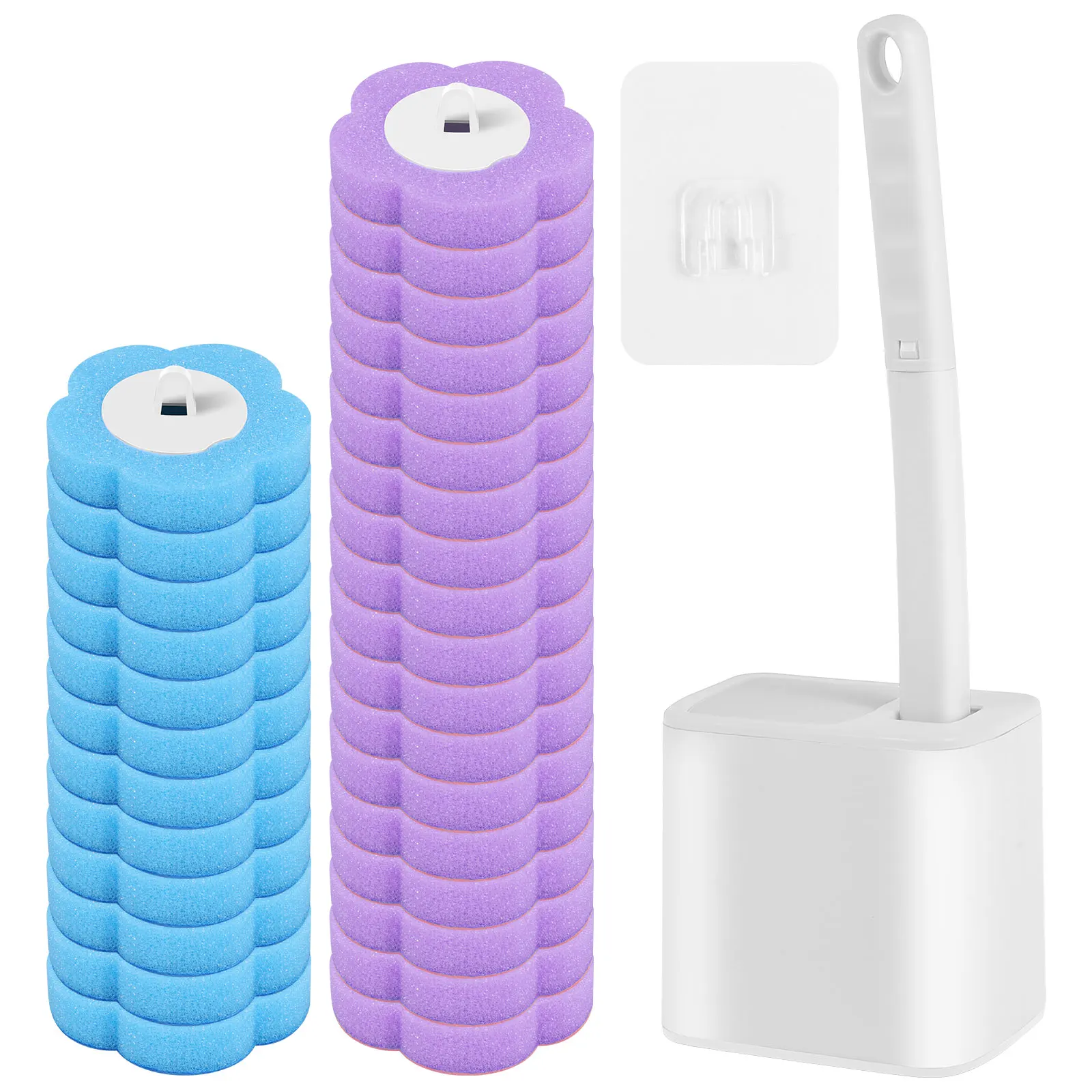Nieuwe toiletborstel wegwerpreinigingsset vervangende kop lange steel automatische dekselopening toilet wc badkamer gereedschap accessoires - afbeelding 2